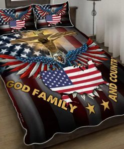God, Family And Country Quilt Bedding Set