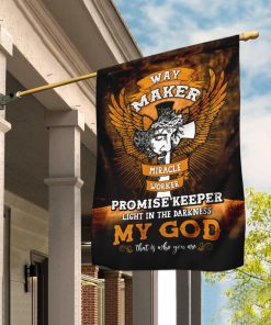 Jesus Christ Way Maker Miracle Worker Flag