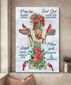 Laugh More And Stress Less - Bird And Flower Canvas AA60