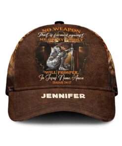 Personalized Warrior of God No Weapon Formed Against Us Shall Prosper-Isaiah 54:17 Over Print Classic Cap